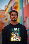 Men's Sweatshirt With a crazy Mad print of Bugs Bunny and Friends print Loony Tunes Cartoon print