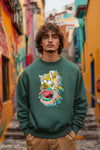 Men's Sweatshirt With a crazy Mad Print inspired by the character Homer Simpson Cartoon print