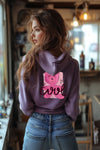 Trendy Purple Hoodie with Cute Pink Bear Design | Perfect for Casual Style and Comfort - 'We Are All Cool' Graphic Print